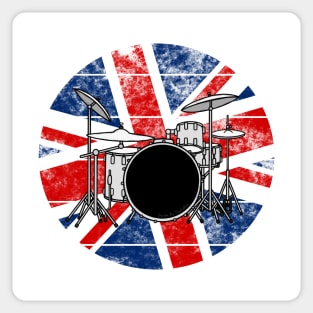 Drum Kit UK Flag Britain Drummer British Musician Sticker